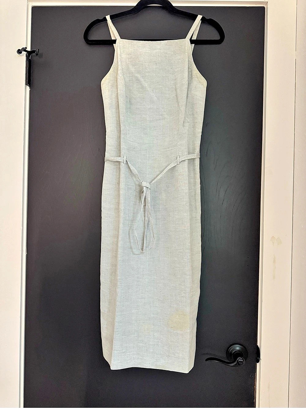 Vintage 90s Laundry by Shelli Segal Size 8 Linen Blend Midi Dress